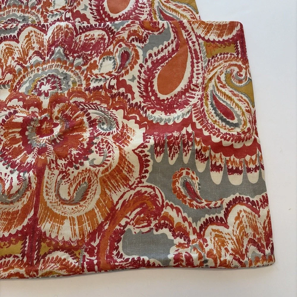 Pottery Barn Marie Palampore Lumbar Pillow Cover Set of 2 16x26 Red Rust Paisley
